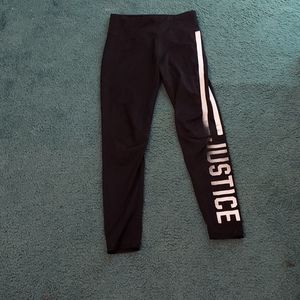 Black and white justice leggins